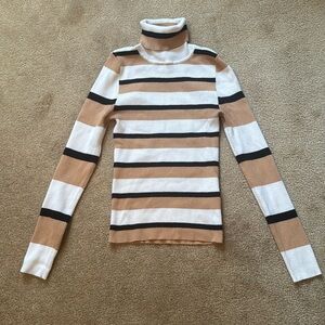 Maeve stripe turtle neck sweater